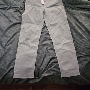 Light Green Straight-Leg Pants